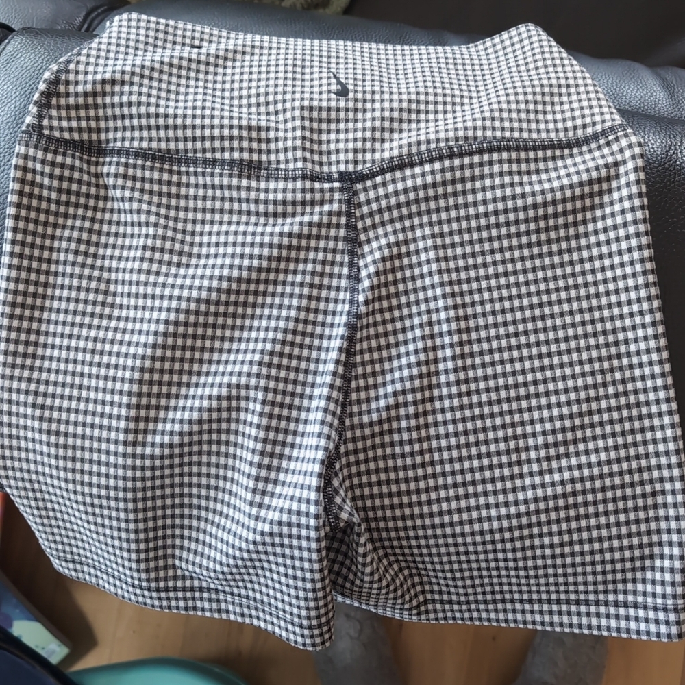 Nike Black and White Gingham Bike Shorts Size Medium